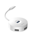 BASEUS ROUND BOX TYPE-C HUB BEYAZ ÇIKIŞ:1XUSB 3.0 3XUSB 2.0 1XMİKRO USB GİRİŞ:TYPE-C CAHUB-G02