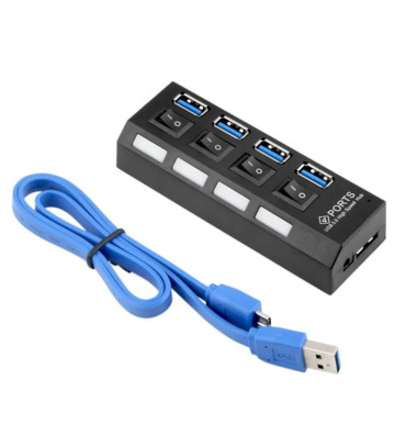 DXT POWERMASTER PM 11365 4 PORT ANAHTARLI USB 3.0 30 CM KABLOLU USB HUB ÇOKLAYICI