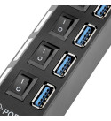 DXT POWERMASTER PM 11365 4 PORT ANAHTARLI USB 3.0 30 CM KABLOLU USB HUB ÇOKLAYICI