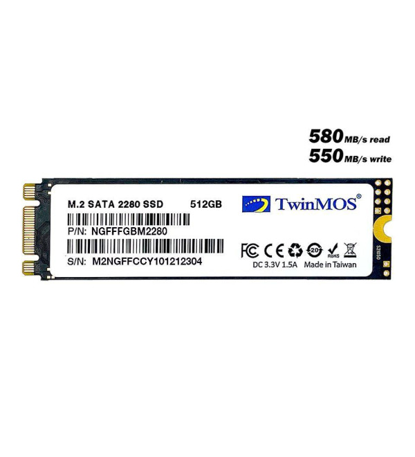 512 GB TWINMOS M.2 2280 SATA3 580/550 NGFFFGBM2280