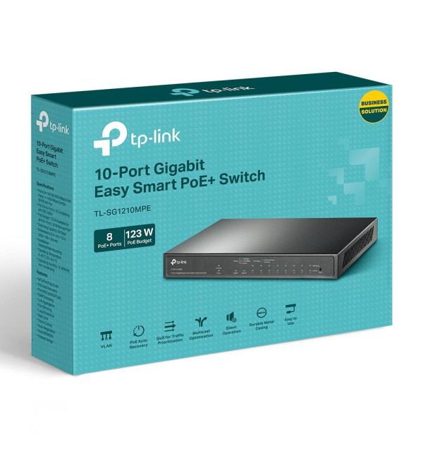 TP-LINK TL-SG1210MPE 8 PORT GIGABIT + 1XRJ45/1XSFP COMBO 123W POE SWITCH