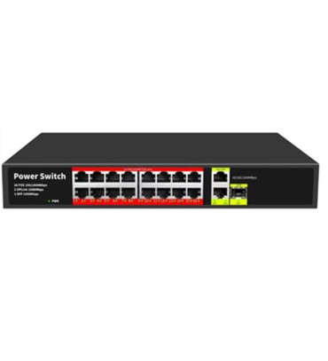 URANIUM POE-G1621SFP-300W 16 PORT GIGABIT+2XGB RJ45+1XSFP UPLINK POE RACKMOUNT SWITCH (REALTEK CHIPSET)