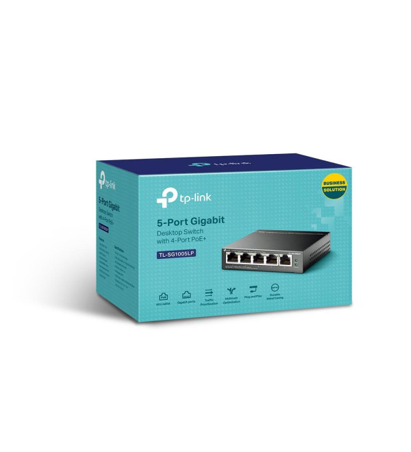 TP-LINK TL-SG1005LP 5 PORT GIGABIT 4 PORT 40W YÖNETİLEMEZ POE SWITCH