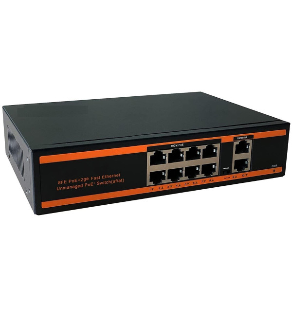 SENSEI POE-8022-150W 8X10/100+2X GIGABIT UPLINK 150W 250MT POE SWITCH