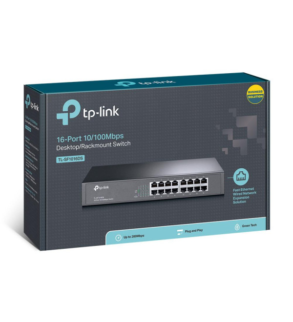 TP-LINK TL-SF1016DS 16 PORT 10/100 METAL KASA RACKMOUNT SWITCH