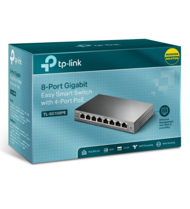 TP-LINK TL-SG108PE 8 PORT GIGABIT 4 POE SWITCH TP-LINK TL-SG108PE 8 PORT GIGABIT 4 POE SWITCH