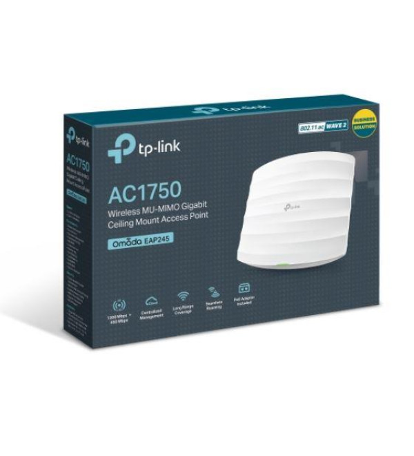 TP-LINK EAP245 AC1750 DUAL BANT WIFI 2XGBIT RJ45 450MBPS/2.4GHZ/1300MBPS/5GHZ ACCESS POINT (ADAPTÖRLÜ)