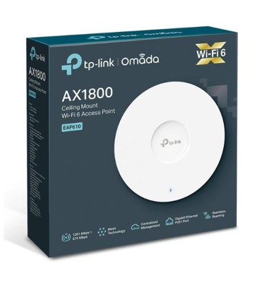 TP-LINK EAP610 AX1800 DUAL BAND WIFI6 1XGBIT RJ45 2.4GHZ/5GHZ 1201MBPS ACCESS POINT (ADAPTÖRLÜ) TP-LINK EAP610 AX1800 DUAL BAND WIFI6 1XGBIT RJ45 2.4GHZ/5GHZ 1201MBPS ACCESS POINT (ADAPTÖRLÜ)