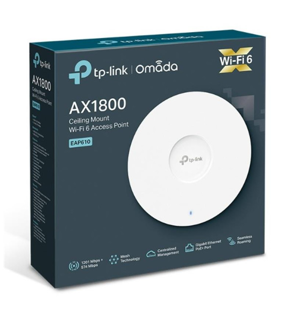 TP-LINK EAP610 AX1800 DUAL BAND WIFI6 1XGBIT RJ45 2.4GHZ/5GHZ 1201MBPS ACCESS POINT (ADAPTÖRLÜ)