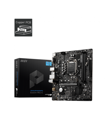 MSI B560M PRO-E DDR4 4800MHZ 1XVGA 1XHDMI 1XM.2 USB 3.2 MATX 1200P (10 VE 11. NESİL İŞLEMCİ UYUMLU) MSI B560M PRO-E DDR4 4800MHZ 1XVGA 1XHDMI 1XM.2 USB 3.2 MATX 1200P (10 VE 11. NESİL İŞLEMCİ UYUMLU)