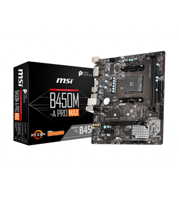 MSI B450M-A PRO MAX DDR4 4133MHZ 1XHDMI 1XDVI M.2 MATX AM4 (1.,2.,3. NESİL AMD UYUMLU) MSI B450M-A PRO MAX DDR4 4133MHZ 1XHDMI 1XDVI M.2 MATX AM4 (1.,2.,3. NESİL AMD UYUMLU)