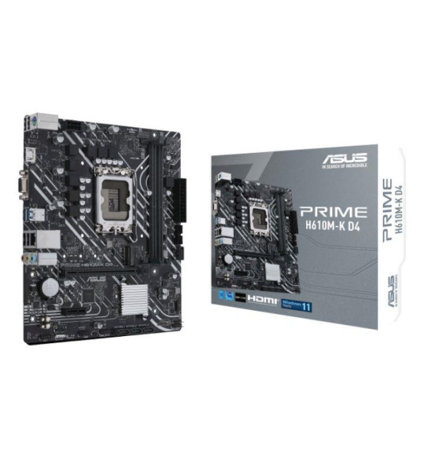 ASUS PRIME H610M-K D4 DDR4 3200MHZ 1XVGA 1XHDMI 1XM.2 USB 3.2 MATX 1700P (13. VE 12.NESİL İŞLEMCİ UYUMLU)