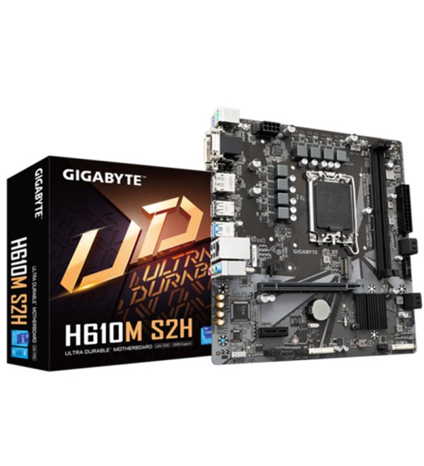 GIGABYTE H610M-S2H-DDR5 5600MHZ 1XVGA 1XHDMI 1XDP 1XDVI 1XM.2 USB 3.2 MATX 1700P (13. VE 12.NESİL İŞLEMCİ UYUMLU)