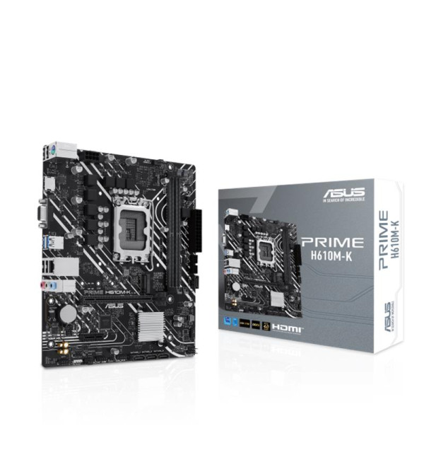 ASUS PRIME H610M-K DDR5 5600MHZ 1XVGA 1XHDMI 1XM.2 USB 3.2 MATX 1700P (13. VE 12.NESİL İŞLEMCİ UYUMLU)