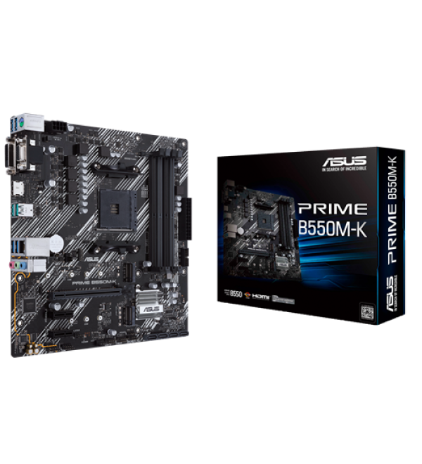 ASUS PRIME B550M-K DDR4 4600MHZ 1XVGA 1XHDMI 1XDVI 2XM.2 USB 3.2 MATX AM4 (AMD AM4 5000/4000 G/3000 SERİSİ İLE UYUMLU)