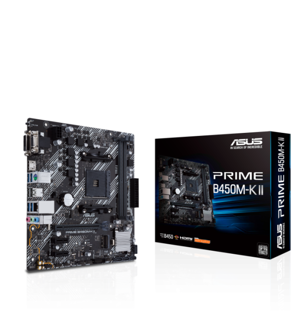 ASUS PRIME B450M-K II DDR4 4400MHZ 1XVGA 1XHDMI 1XDVI 1XM.2 USB 3.2 MATX AM4 (2. VE 1.NESİL İŞLEMCİ UYUMLU)
