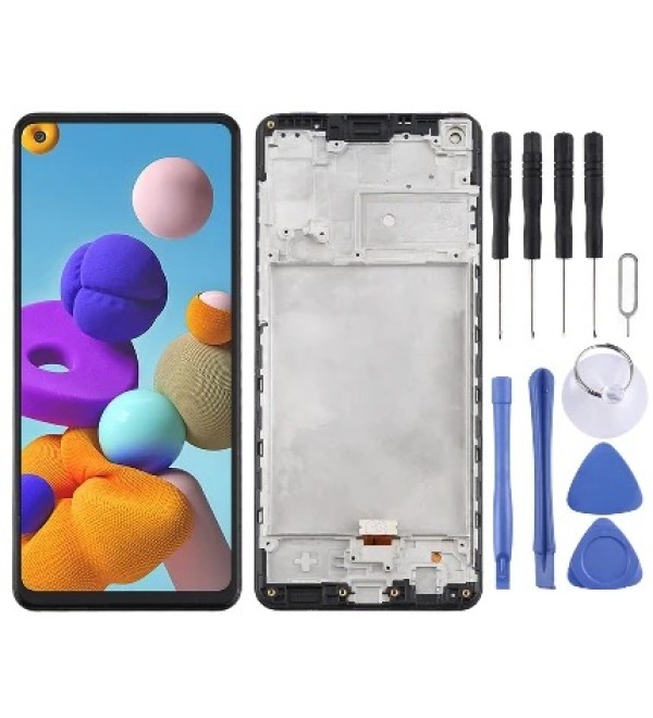 Samsung Uyumlu Galaxy SM-A217 A21S Ekran Lcd Dokunmatik Full Çıtalı (A Kalite)