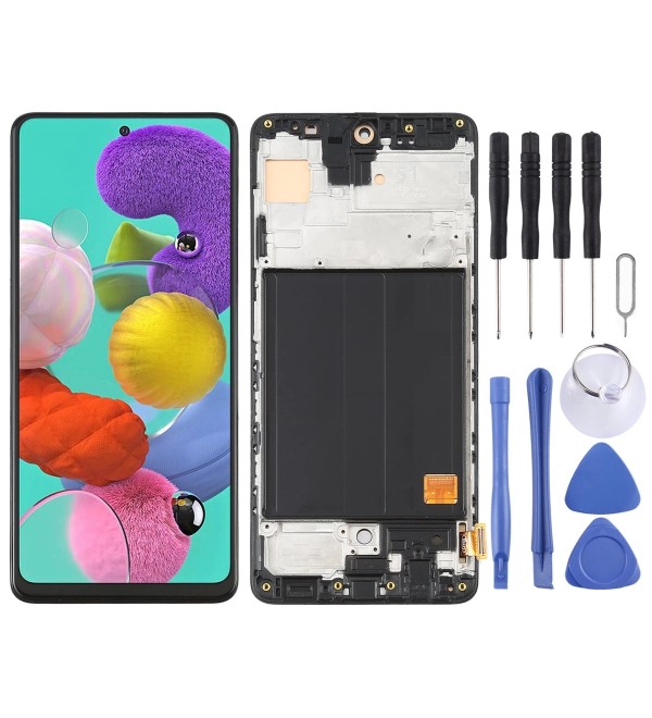 Samsung Uyumlu Galaxy SM-A515 A51 Ekran Lcd Dokunmatik Full Çıtalı Tam Boyut Oled (AA Kalite)