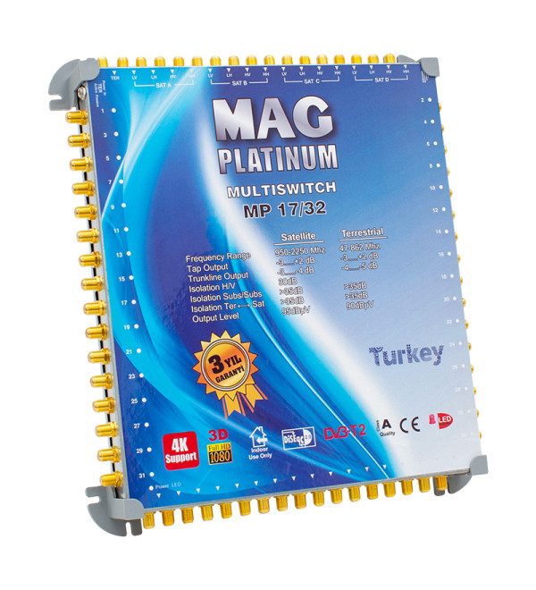 Mag Platinum 17-32 Kaskatlı Uydu Santrali - 4 Çanak Girişli, 17 Çıkışlı