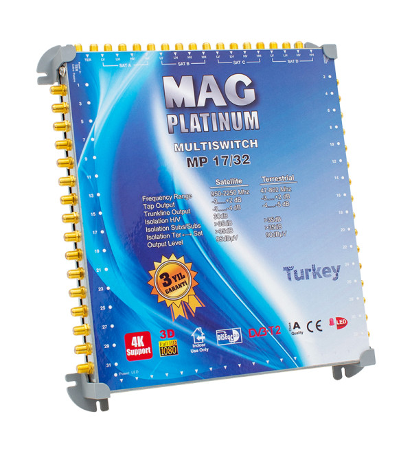 Mag Platinum 17-32 Sonlu Uydu Santrali - 2 Çanak + Digiturk Girişi